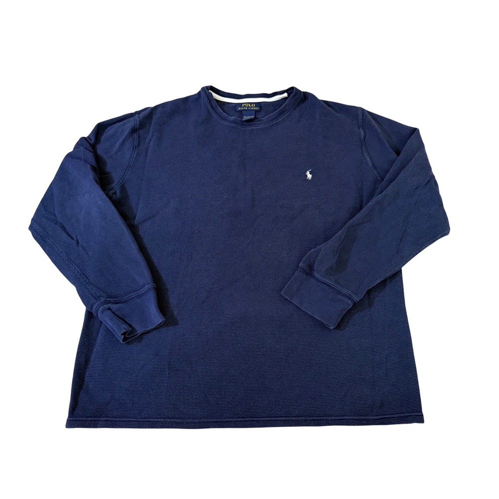 Polo Ralph Lauren Waffle Knit Thermal Shirt Long Sleeve Pony Academia Preppy‎ XL
